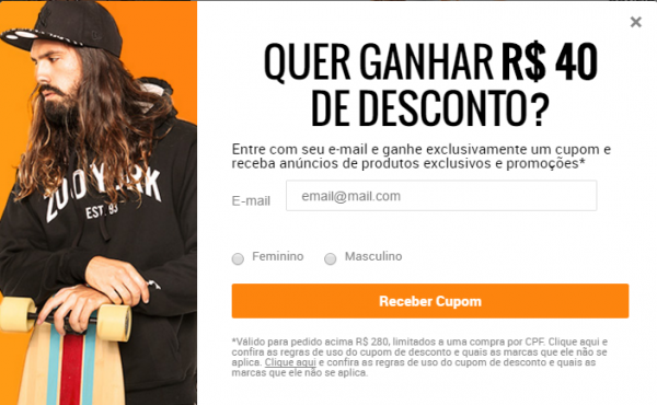 Exemplo de banner de assinatura da newsletter utilizado pela Kanui para aquisição e fidelização de clientes.