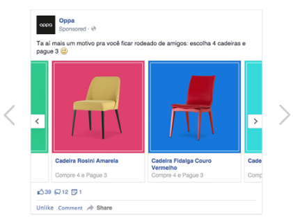 Anúncio da Oppa no Facebook Ads