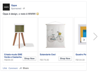 Anúncio dinâmico do Facebook ads