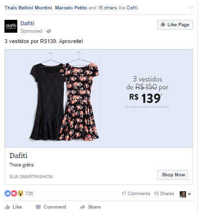 Anúncios de promoção do Facebook Ads